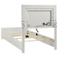 Dex Twin Size Bed with LED Framed Headboard White Wood Finish Gold Legs By Casagear Home BM315324