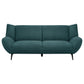 Toer 84 Inch Wide Sofa Flared Arms Soft Teal Blue Upholstery Black Metal By Casagear Home BM315327