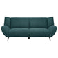 Toer 84 Inch Wide Sofa Flared Arms Soft Teal Blue Upholstery Black Metal By Casagear Home BM315327