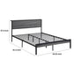 Rick Full Size Platform Bed 1 Shelf Retro Style Black Metal Frame Gray By Casagear Home BM315331