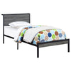 Rick Twin Size Platform Bed 1 Shelf Retro Style Black Metal Frame Gray By Casagear Home BM315332