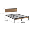 Rick Full Size Platform Bed 1 Shelf Retro Style Black Metal Frame Brown By Casagear Home BM315333