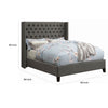 Diya King Size Platform Bed Button Tufted Upholstery Nailhead Trim Gray By Casagear Home BM315335