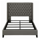 Diya California King Platform Bed Button Tufted Upholstery Nailhead Gray By Casagear Home BM315336