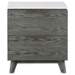 Tira 29 Inch Nightstand Dual USB Port 2 Drawers White Marble Top Gray By Casagear Home BM315341