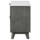 Tira 29 Inch Nightstand Dual USB Port 2 Drawers White Marble Top Gray By Casagear Home BM315341