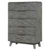 Tira 51 Inch Tall Dresser Chest 5 Drawers White Marble Top Gray Finish By Casagear Home BM315343