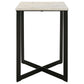 Sovi 24 Inch Side End Table Square Marble Top Black Metal Frame White By Casagear Home BM315344