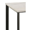 Sovi 24 Inch Side End Table Square Marble Top Black Metal Frame White By Casagear Home BM315344