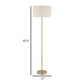 Nek 66 Inch Floor Lamp Basketweave Drum Shade Ivory Fabric Gold Metal By Casagear Home BM315346