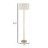 Nek 66 Inch Floor Lamp Basketweave Drum Shade Ivory Fabric Gold Metal By Casagear Home BM315346