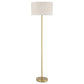 Nek 66 Inch Floor Lamp, Basketweave Drum Shade, Ivory Fabric, Gold Metal By Casagear Home