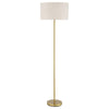 Nek 66 Inch Floor Lamp, Basketweave Drum Shade, Ivory Fabric, Gold Metal By Casagear Home