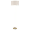 Nek 66 Inch Floor Lamp Basketweave Drum Shade Ivory Fabric Gold Metal By Casagear Home BM315346