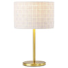 Nek 19 Inch Buffet Table Lamp Basketweave Drum Shade Ivory Fabric Gold By Casagear Home BM315347