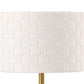 Nek 19 Inch Buffet Table Lamp Basketweave Drum Shade Ivory Fabric Gold By Casagear Home BM315347