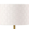 Nek 19 Inch Buffet Table Lamp Basketweave Drum Shade Ivory Fabric Gold By Casagear Home BM315347