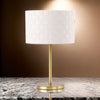 Nek 19 Inch Buffet Table Lamp Basketweave Drum Shade Ivory Fabric Gold By Casagear Home BM315347