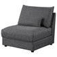 Ash 35 Inch Armless Accent Sofa Chair with Cushions Modular Gray Black By Casagear Home BM315350