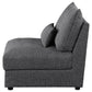 Ash 35 Inch Armless Accent Sofa Chair with Cushions Modular Gray Black By Casagear Home BM315350