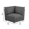 Ash 37 Inch Corner Accent Sofa Armchair with Cushions Modular Gray Black By Casagear Home BM315352