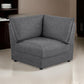 Ash 37 Inch Corner Accent Sofa Armchair with Cushions Modular Gray Black By Casagear Home BM315352