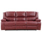 Mila 2pc Manual Recliner Sofa and Loveseat Set Red Faux Leather Wood By Casagear Home BM315354