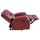 Mila 2pc Manual Recliner Sofa and Loveseat Set Red Faux Leather Wood By Casagear Home BM315354