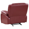 Mila 38 Inch Manual Recliner Accent Sofa Chair Red Faux Leather Wood By Casagear Home BM315356