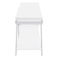 Casey 60 Inch TV Entertainment Console 1 Drawer Angled Metal Legs White By Casagear Home BM315357