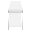 Casey 60 Inch TV Entertainment Console 1 Drawer Angled Metal Legs White By Casagear Home BM315357