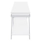 Casey 60 Inch TV Entertainment Console 1 Drawer Angled Metal Legs White By Casagear Home BM315357