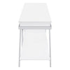 Casey 60 Inch TV Entertainment Console 1 Drawer Angled Metal Legs White By Casagear Home BM315357