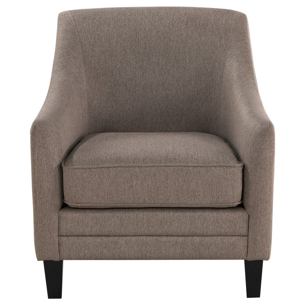 Iam 29 Inch Accent Club Chair Sloped Arms Padded Camel Brown Upholstery By Casagear Home BM315358