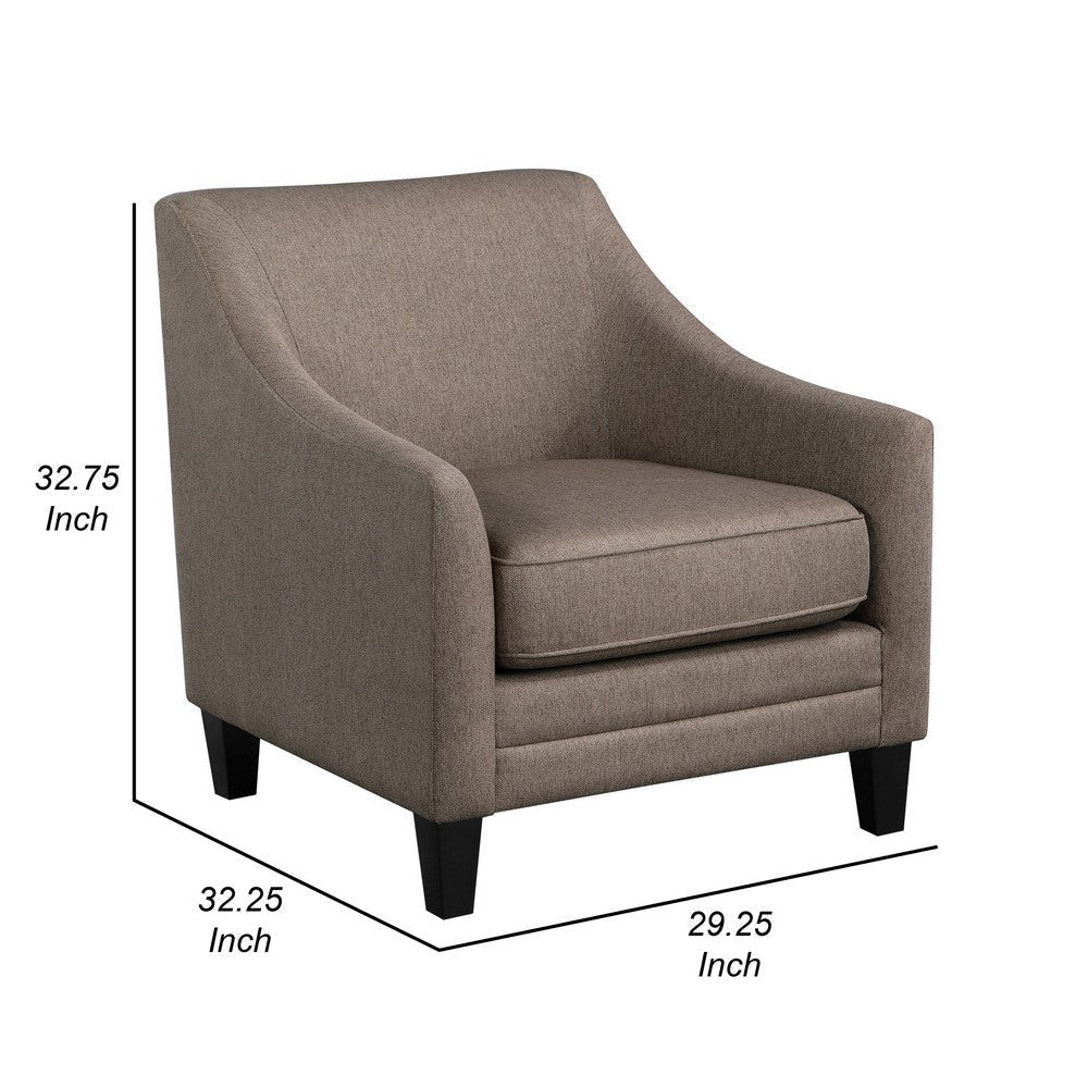 Iam 29 Inch Accent Club Chair Sloped Arms Padded Camel Brown Upholstery By Casagear Home BM315358