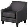 Iam 29 Inch Accent Club Chair Sloped Arms Cushioned Black Upholstery By Casagear Home BM315359