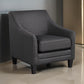 Iam 29 Inch  Accent Club Chair, Sloped Arms, Cushioned, Black Upholstery By Casagear Home