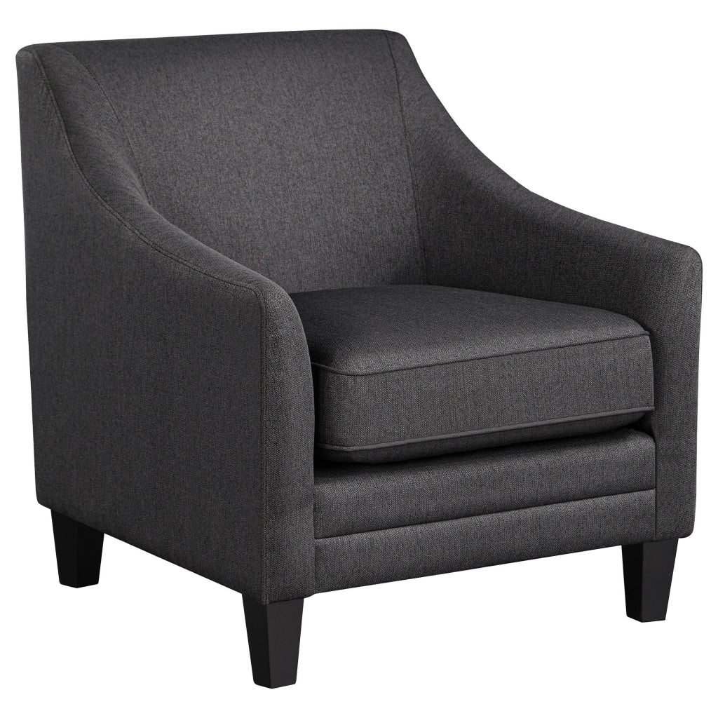 Iam 29 Inch Accent Club Chair Sloped Arms Cushioned Black Upholstery By Casagear Home BM315359