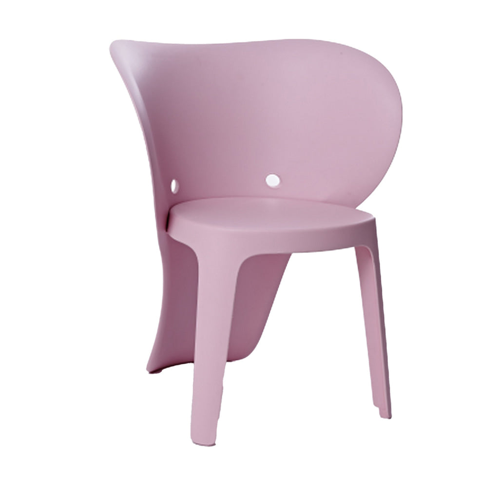 Fyna 16 Inch Kids Chair with Curved Back Elephant Trunk Design Pink By Casagear Home BM315363