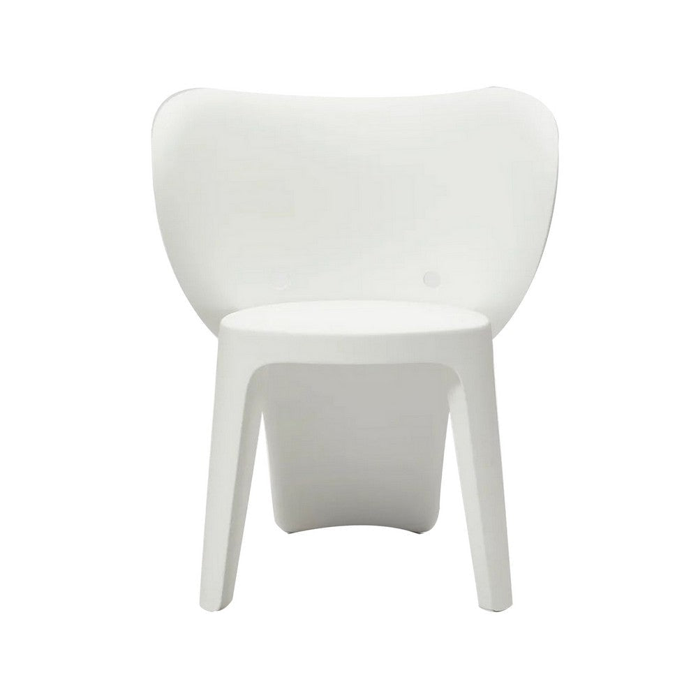 Fyna 16 Inch Kids Chair with Curved Back Elephant Trunk Design White By Casagear Home BM315364