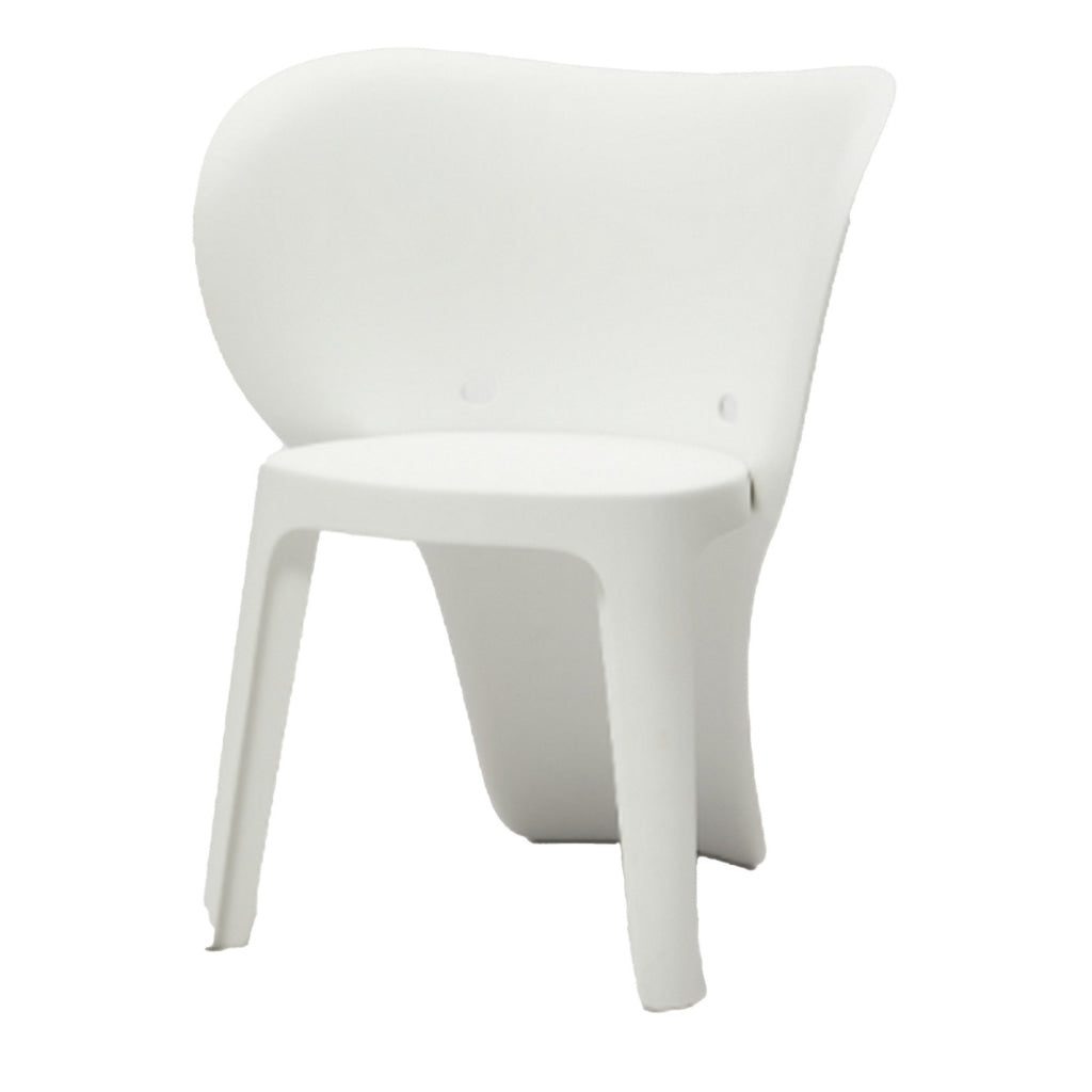 Fyna 16 Inch Kids Chair with Curved Back Elephant Trunk Design White By Casagear Home BM315364