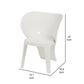 Fyna 16 Inch Kids Chair with Curved Back Elephant Trunk Design White By Casagear Home BM315364