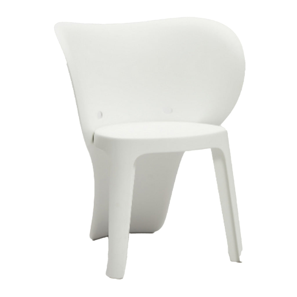 Fyna 16 Inch Kids Chair with Curved Back Elephant Trunk Design White By Casagear Home BM315364