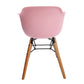 Lyna 16 Inch Kids Side Chair with Solid Back Arms Angled Wood Base Pink By Casagear Home BM315366