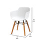 Lyna 16 Inch Kids Side Chair with Solid Back Arms Angled Wood Base White By Casagear Home BM315367