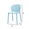 Gyna 14 Inch Kids Side Chair Dotted Backrest Armless Set of 4 Blue By Casagear Home BM315368