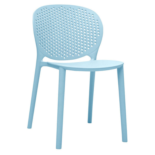 Gyna 14 Inch Kids Side Chair Dotted Backrest Armless Set of 4 Blue By Casagear Home BM315368