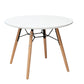 Lyna 24 Inch Kids Table White Round Top Stylish Angled Wood Legs By Casagear Home BM315372