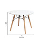 Lyna 24 Inch Kids Table White Round Top Stylish Angled Wood Legs By Casagear Home BM315372