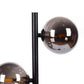 51 Inch Modern Floor Lamp 2 Side Lights with Round Glass Black Metal By Casagear Home BM315373